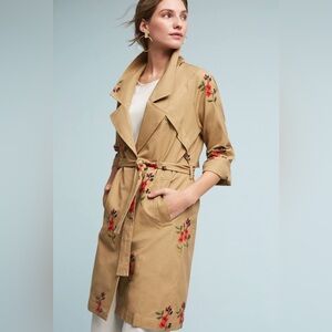 EMBROIDERED ANTHROPOLOGIE TRENCH COAT